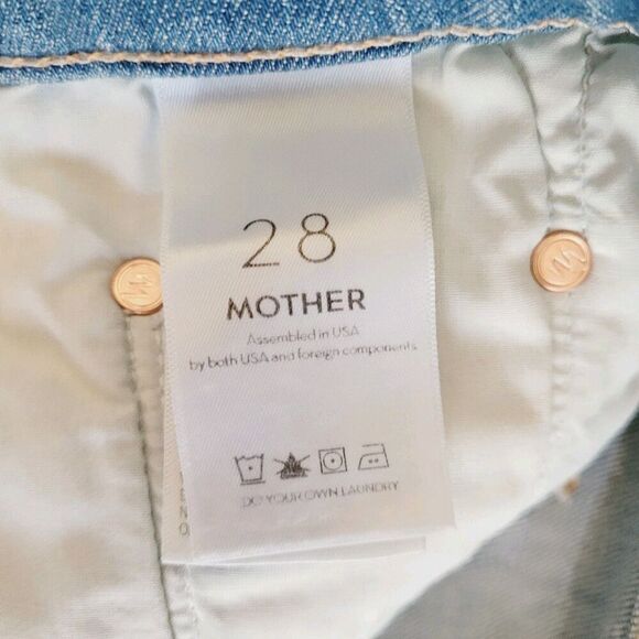 Mother Rascal Slit Flip Jean Shorts Womens 28 Blue High Rise One Smart Cookie - Picture 5 of 10